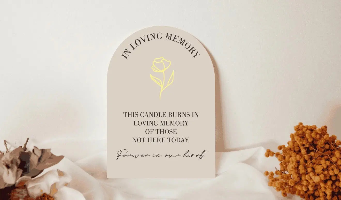 In Loving Memory Wedding Sign – Candle Memorial Sign – personalised engraved gift Australia