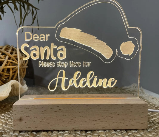 Personalised Dear Santa Night Light - Pixel Burn Custom Laser Creations