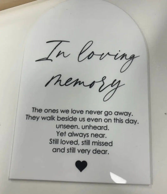 In Loving Memory Wedding Sign - Pixel Burn Custom Laser Creations