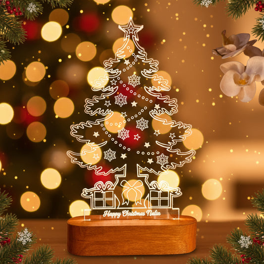 Personalised LED Acrylic Christmas Tree Lamp Premium Edition