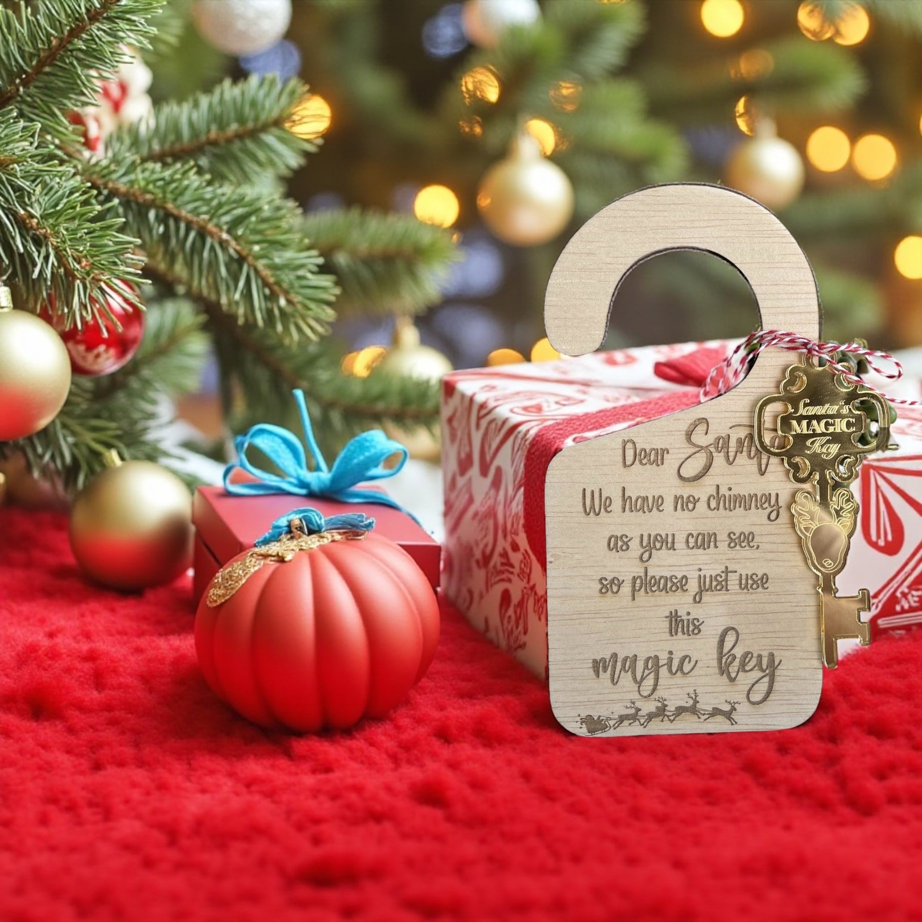 Santa Magic Key – Personalised Christmas Door Key for Homes Without Chimneys - Pixel Burn Custom Laser Creations