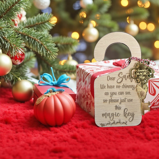 Santa Magic Key – Personalised Christmas Door Key for Homes Without Chimneys - Pixel Burn Custom Laser Creations