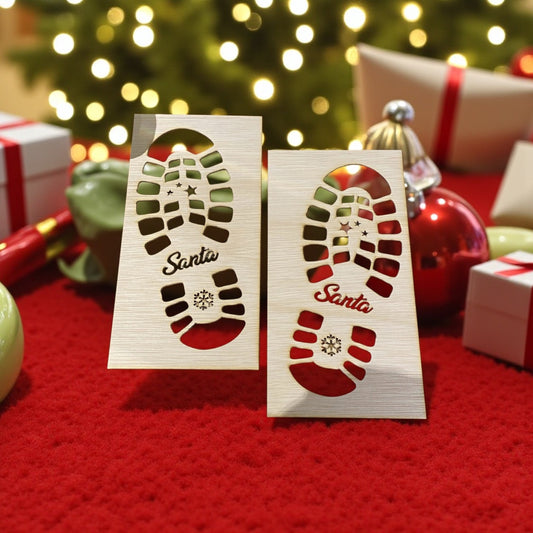 Santa Footprint Stencil – Create Magical Christmas Santa Boot Prints - Pixel Burn Custom Laser Creations