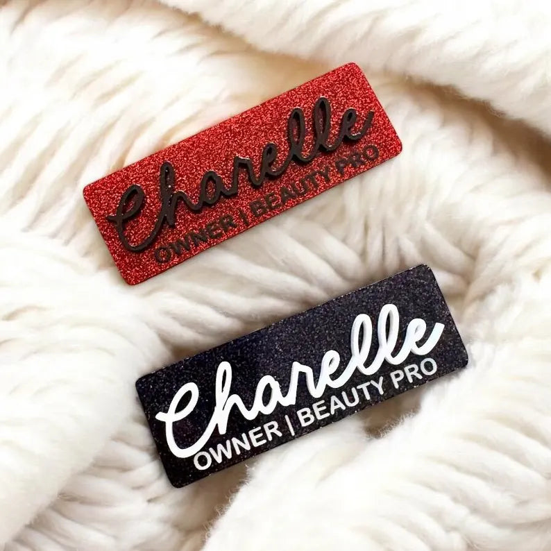 Custom Acrylic Name Badge Personalised - Pixel Burn Custom Laser Creations