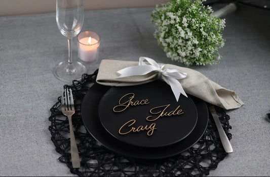 Personalised Acrylic Name Place Cards – Custom Wedding or Event Décor – personalised engraved gift Australia
