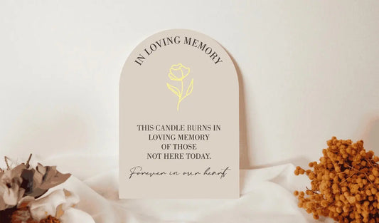 In Loving Memory Wedding Sign – Candle Memorial Sign – personalised engraved gift Australia