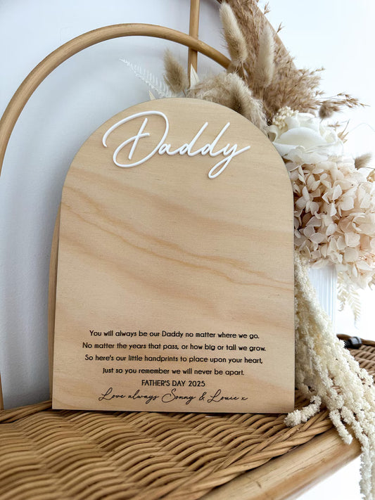 Personalised Daddy Wooden Plaque – Father’s Day 2025 Gift – personalised engraved gift Australia