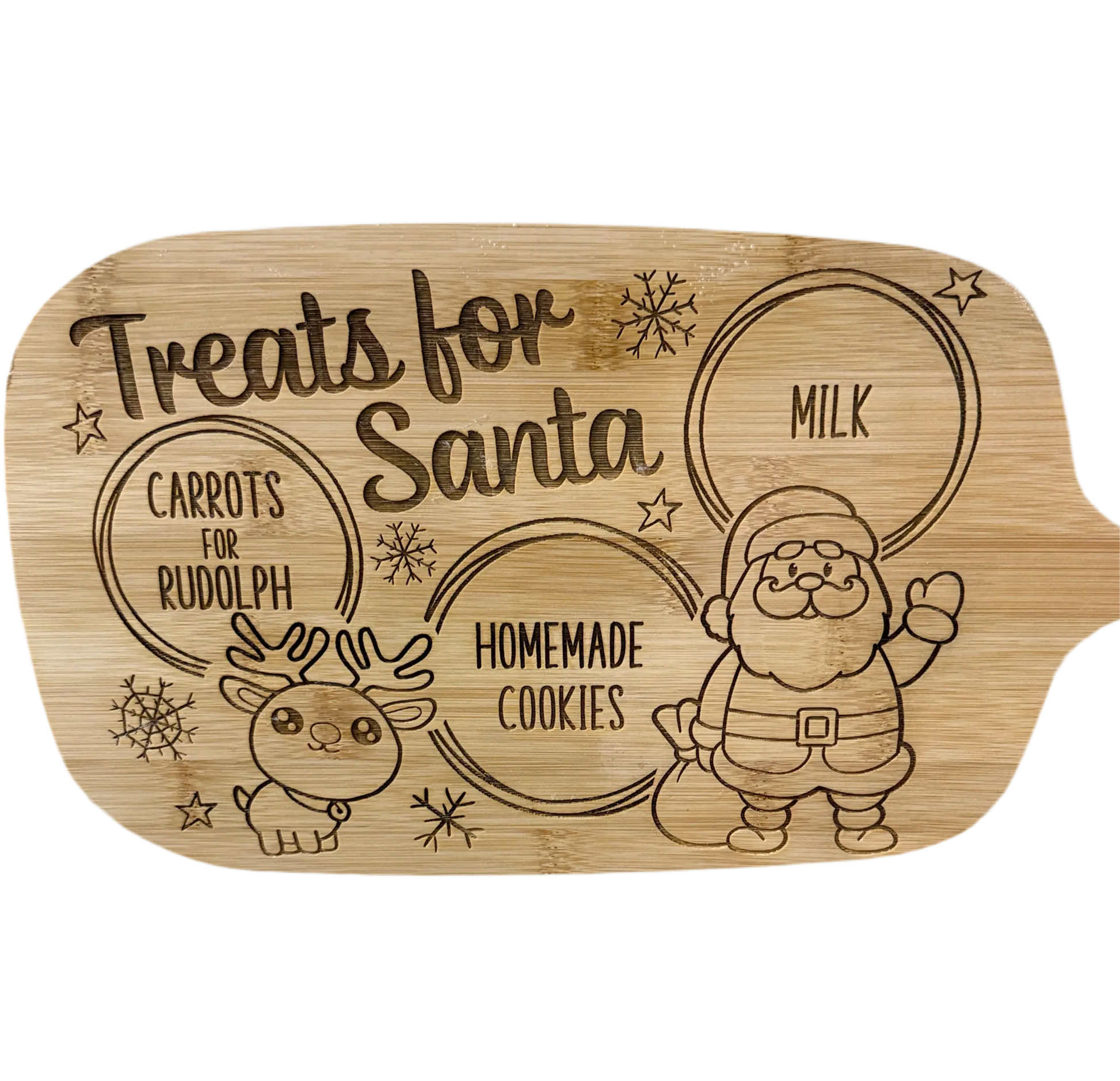 Personalised Treats for Santa Bamboo Christmas Board – personalised engraved gift Australia