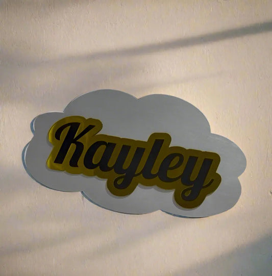 Custom Cloud Acrylic Name Sign – 25 cm – personalised engraved gift Australia