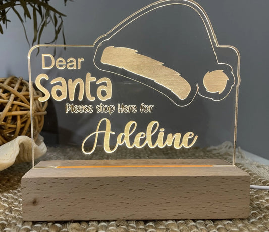 Personalised Dear Santa Night Light – personalised engraved gift Australia