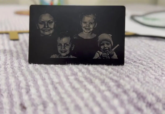 Personalised Photo Engraved Metal Wallet Card – personalised engraved gift Australia