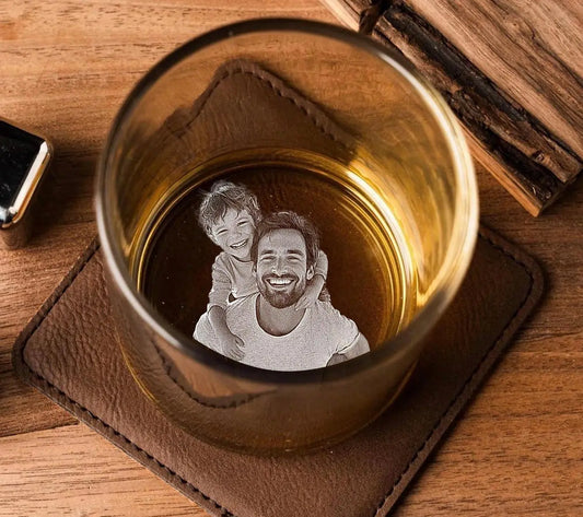 Personalised Photo Engraved Whiskey Glass – personalised engraved gift Australia