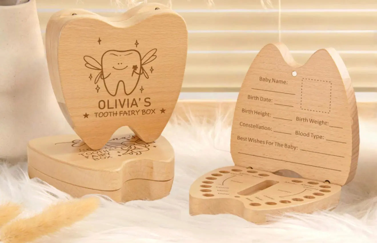 Personalised Wooden Tooth Fairy Keepsake Box – personalised engraved gift Australia