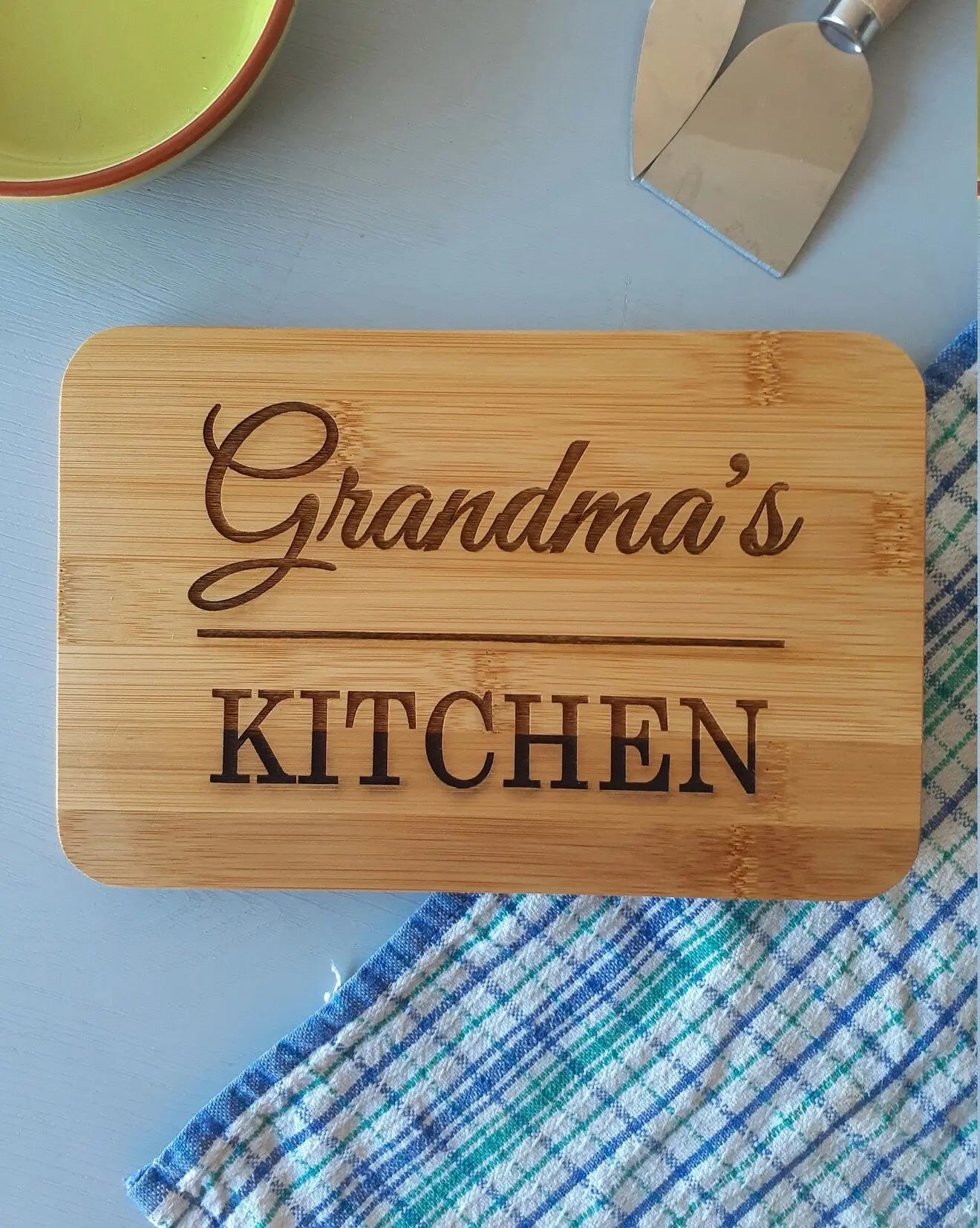 Personalised Engraved Bamboo Kitchen Board – personalised engraved gift Australia