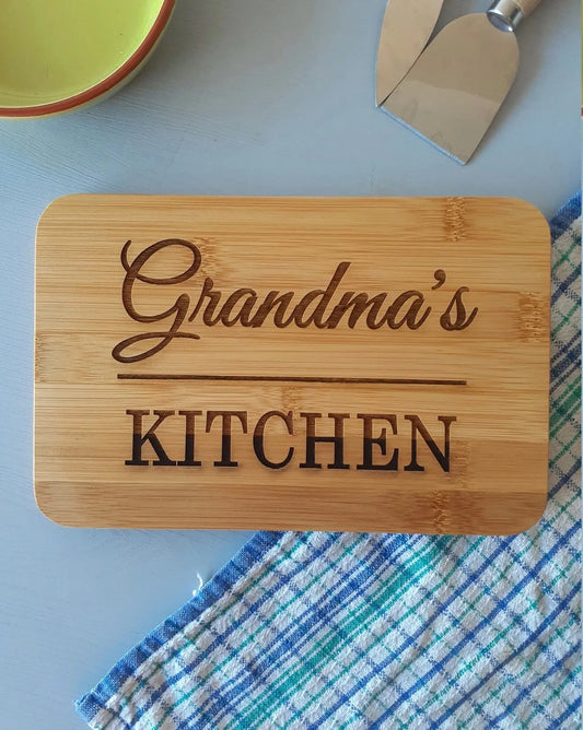 Personalised Engraved Bamboo Kitchen Board – personalised engraved gift Australia