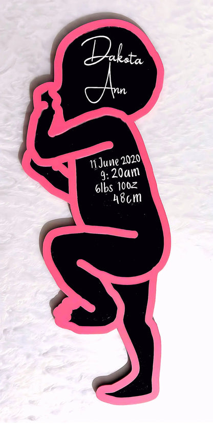Custom 1:1 Scale Baby Birth Plaque – personalised engraved gift Australia