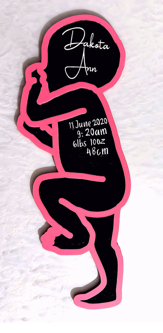Custom 1:1 Scale Baby Birth Plaque – personalised engraved gift Australia
