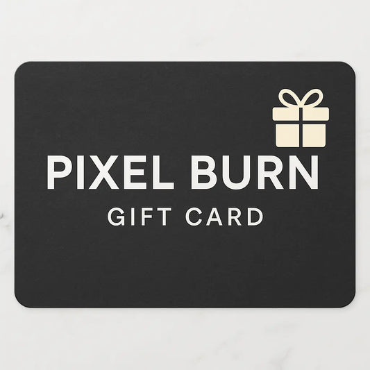 Pixel Burn Gift Card – personalised engraved gift Australia