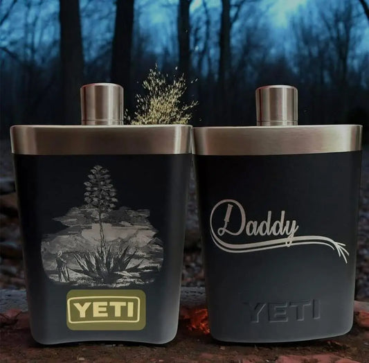 Custom Engraved YETI Hip Flask – personalised engraved gift Australia