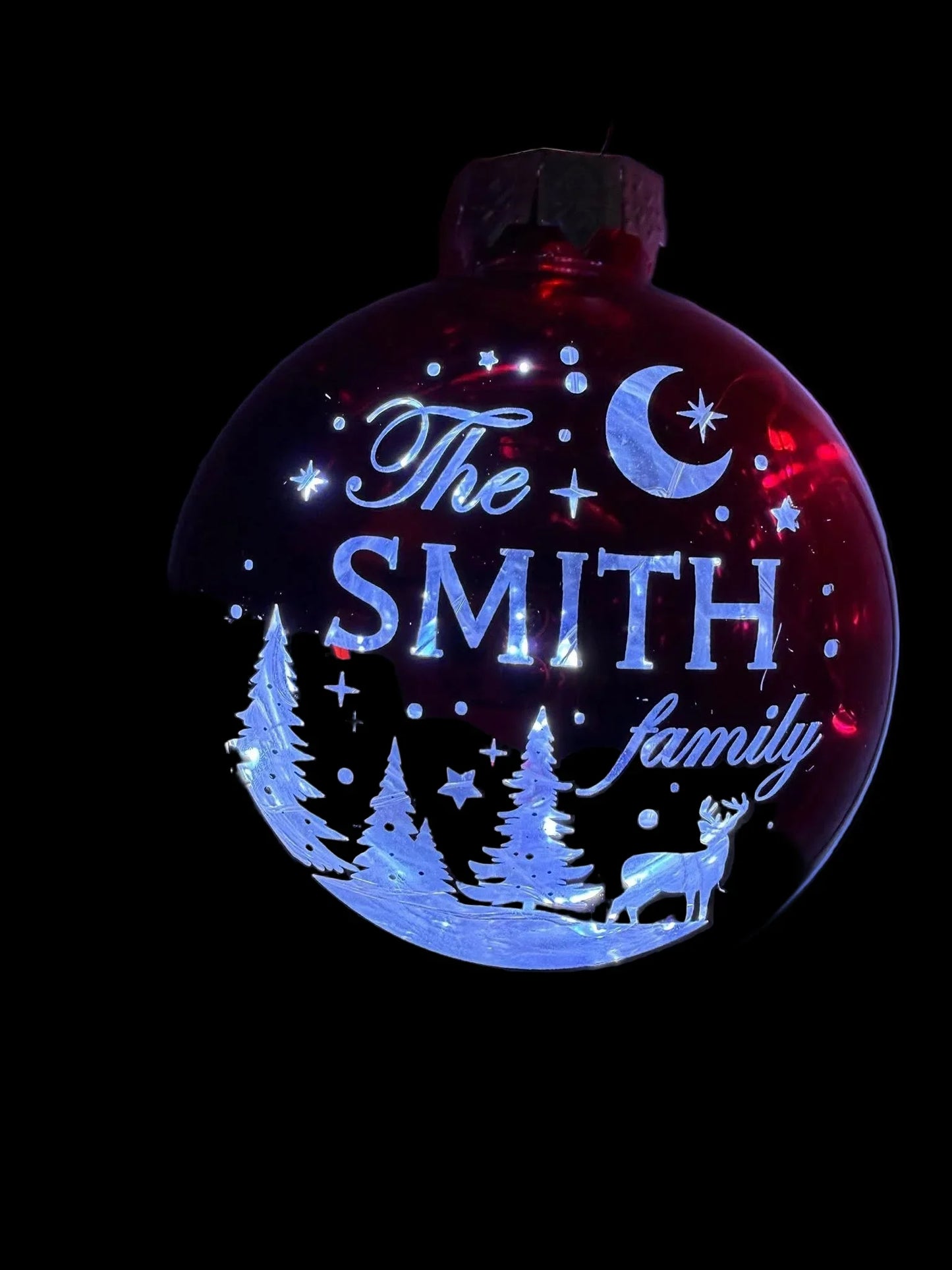 Personalised Photo Engraved Christmas Bauble Custom Glass Ornament Keepsake
