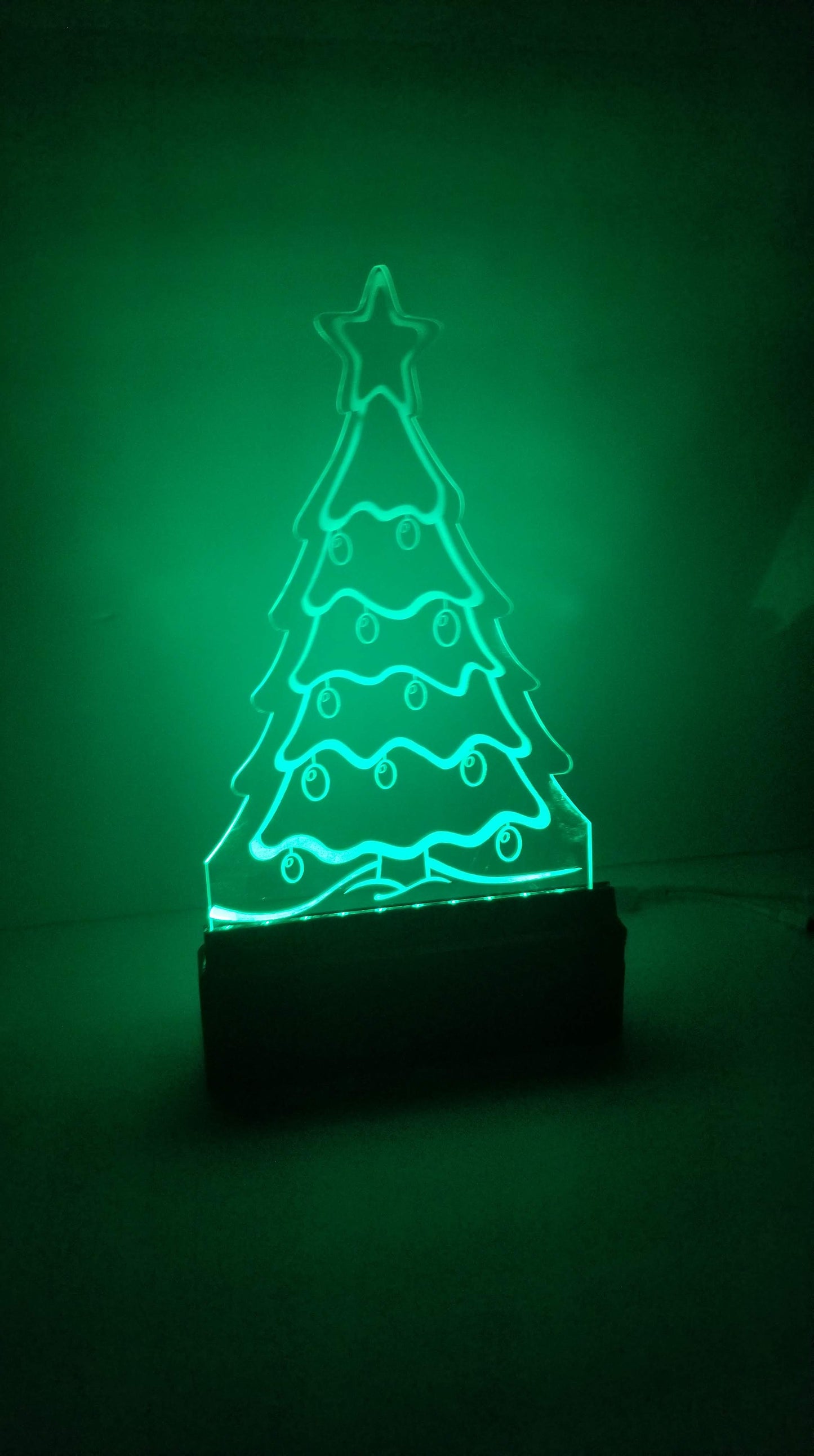 Personalised LED Acrylic Christmas Tree Lamp Premium Edition