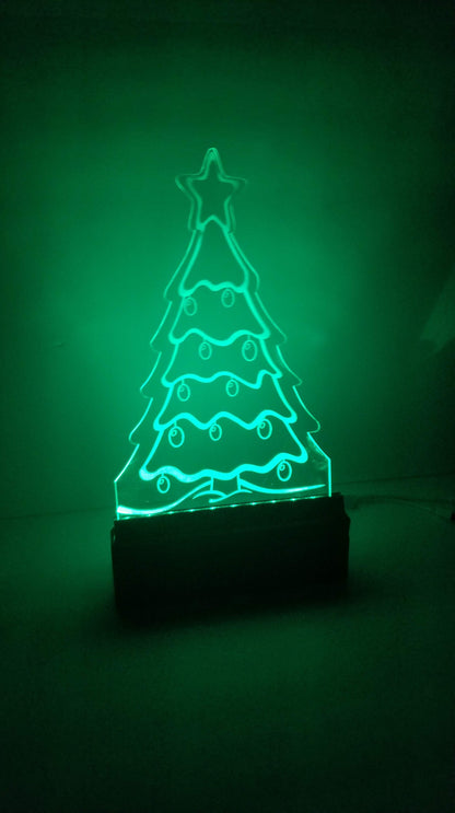 Personalised LED Acrylic Christmas Tree Lamp Premium Edition
