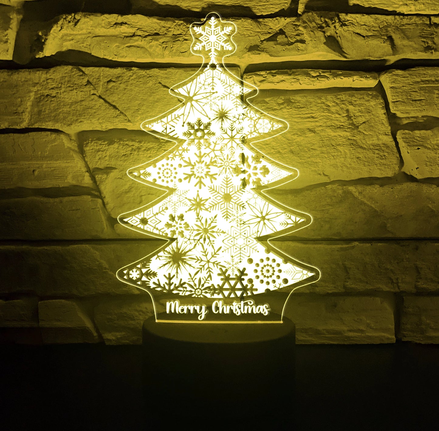 Personalised LED Acrylic Christmas Tree Lamp Premium Edition