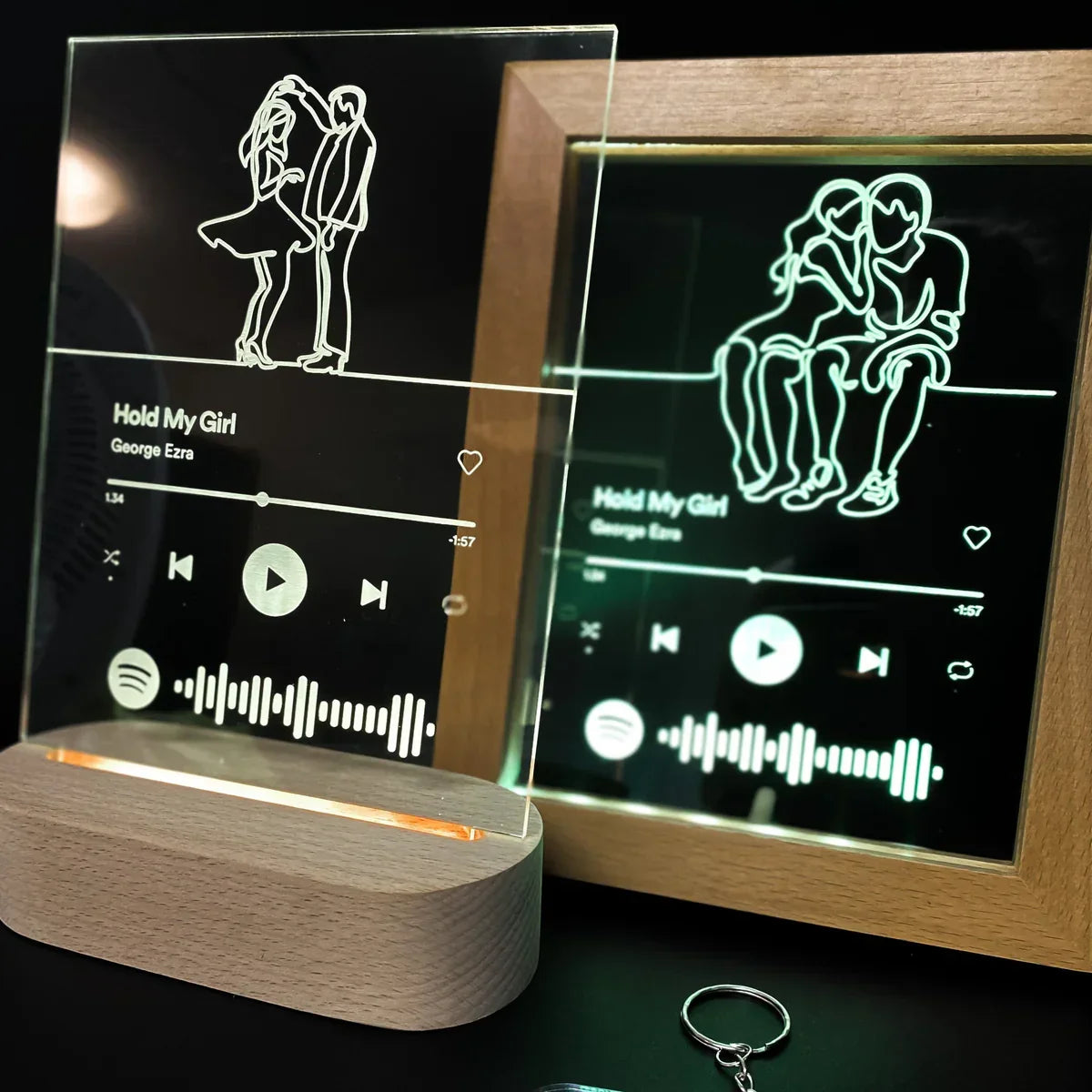 Personalised Spotify Glass LED Music Plaque with QR/RFID Playback - Pixel Burn Custom Laser Creations 